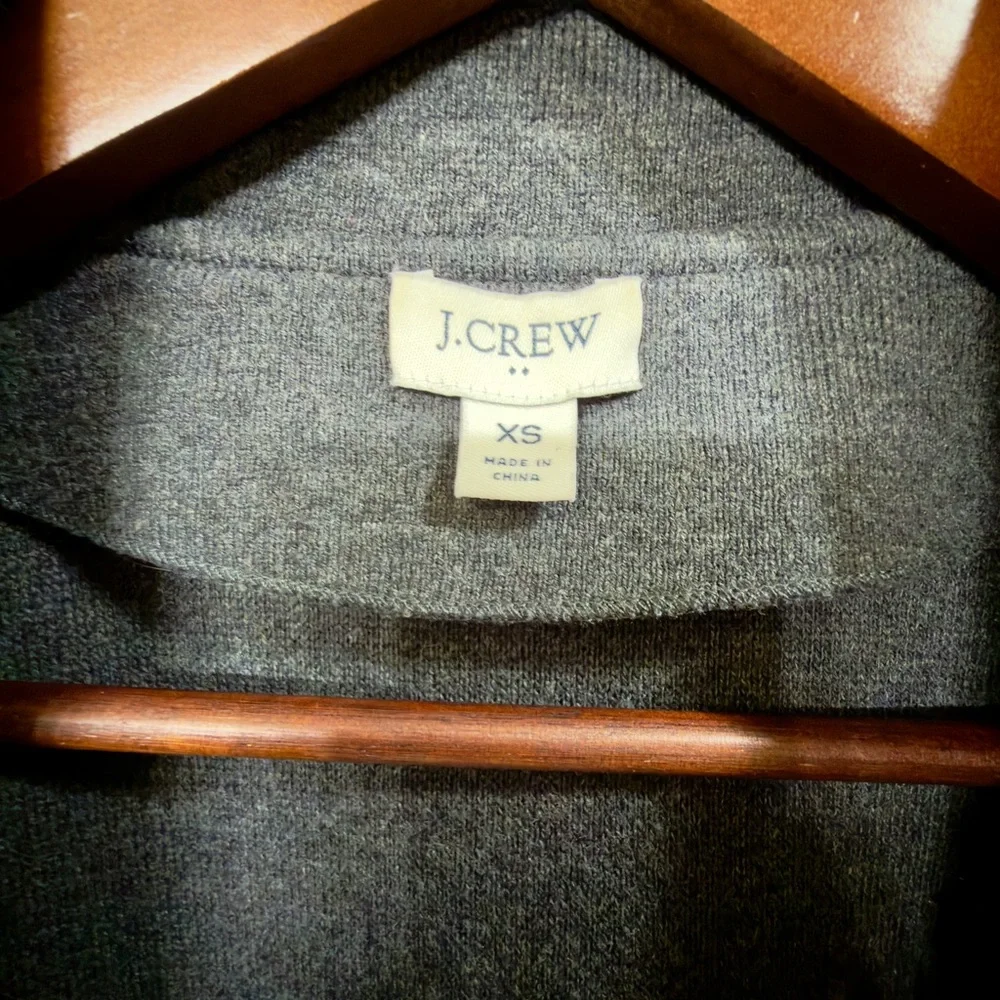 J.Crew 365‎ Sophie Charcoal Gray Open-Front Sweater Blazer Cardigan Size XS EUC